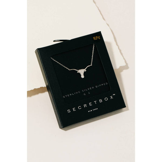 Secret Box Stud Bull Head Necklace