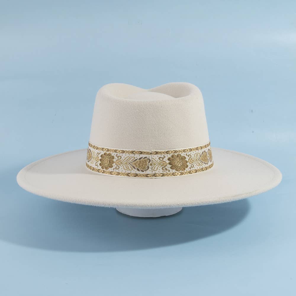 Molly Felt Fedora w/ embroidered band