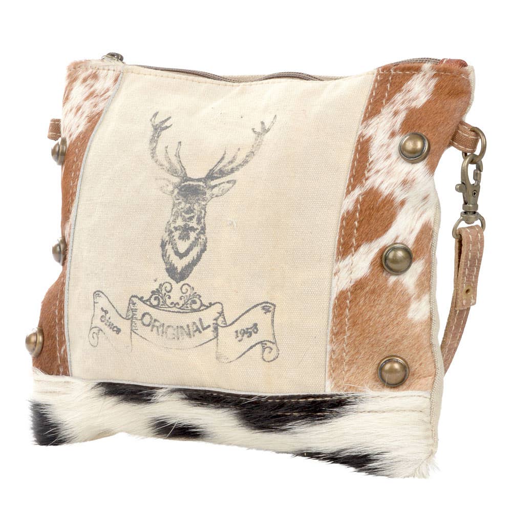Clea Ray Canvas Bags & Clothing - Deer Original Crossbody Bag With Cowhide
