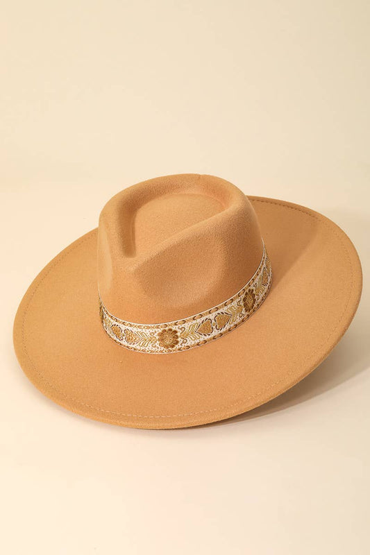 Molly Felt Fedora w/ embroidered band