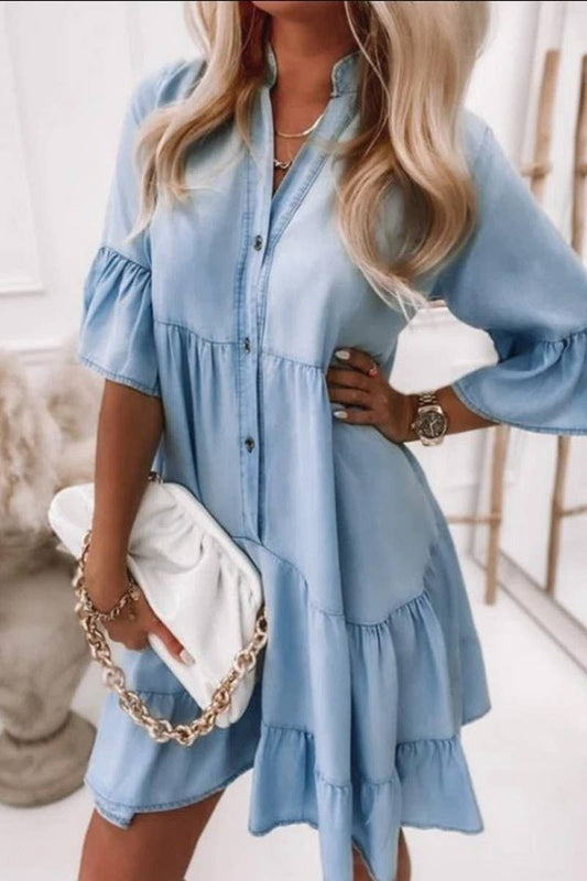 WASHED DENIM DRESS