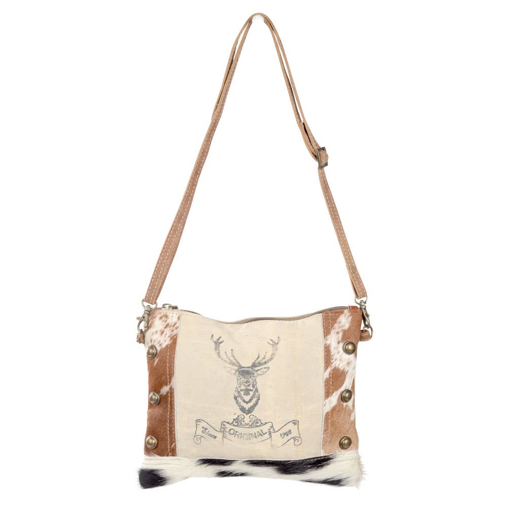 Clea Ray Canvas Bags & Clothing - Deer Original Crossbody Bag With Cowhide