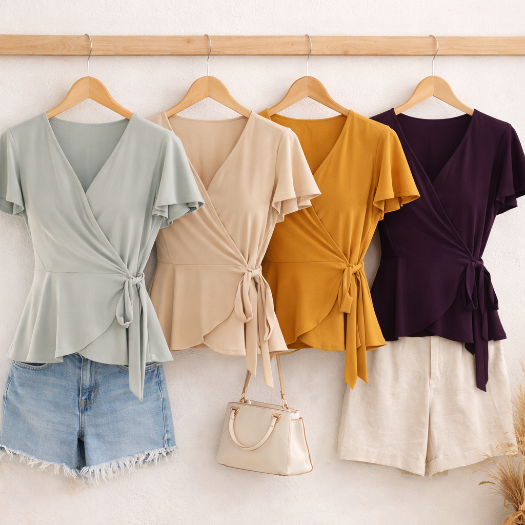 SOFT BLOOM WRAP BLOUSE