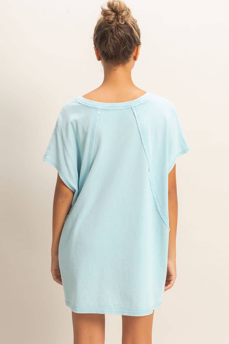 Oversized V Neck Top Mint