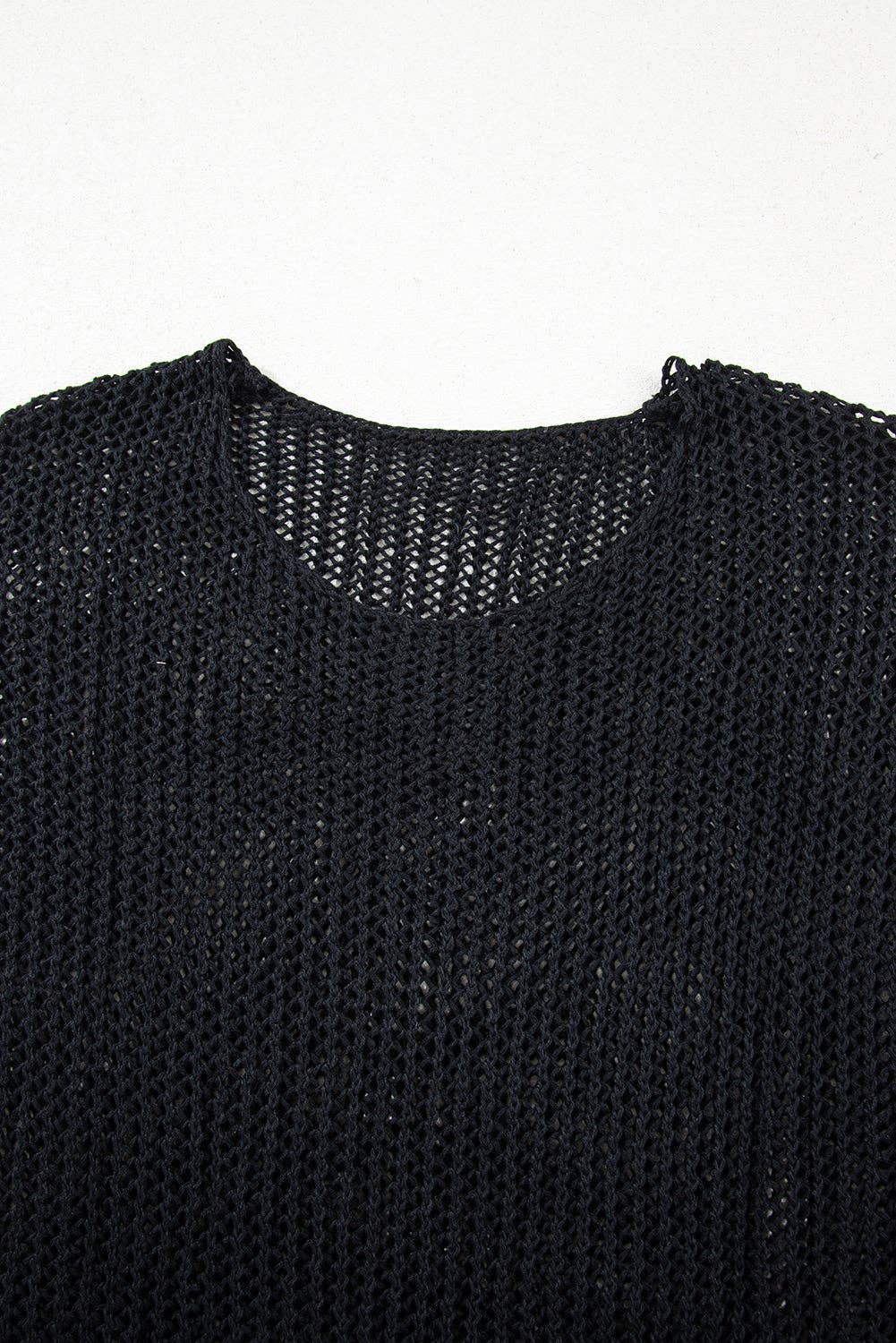 PB WHOLESALE - OMG! Solid Hollowed Knit Crochet Sweater: Coral / M