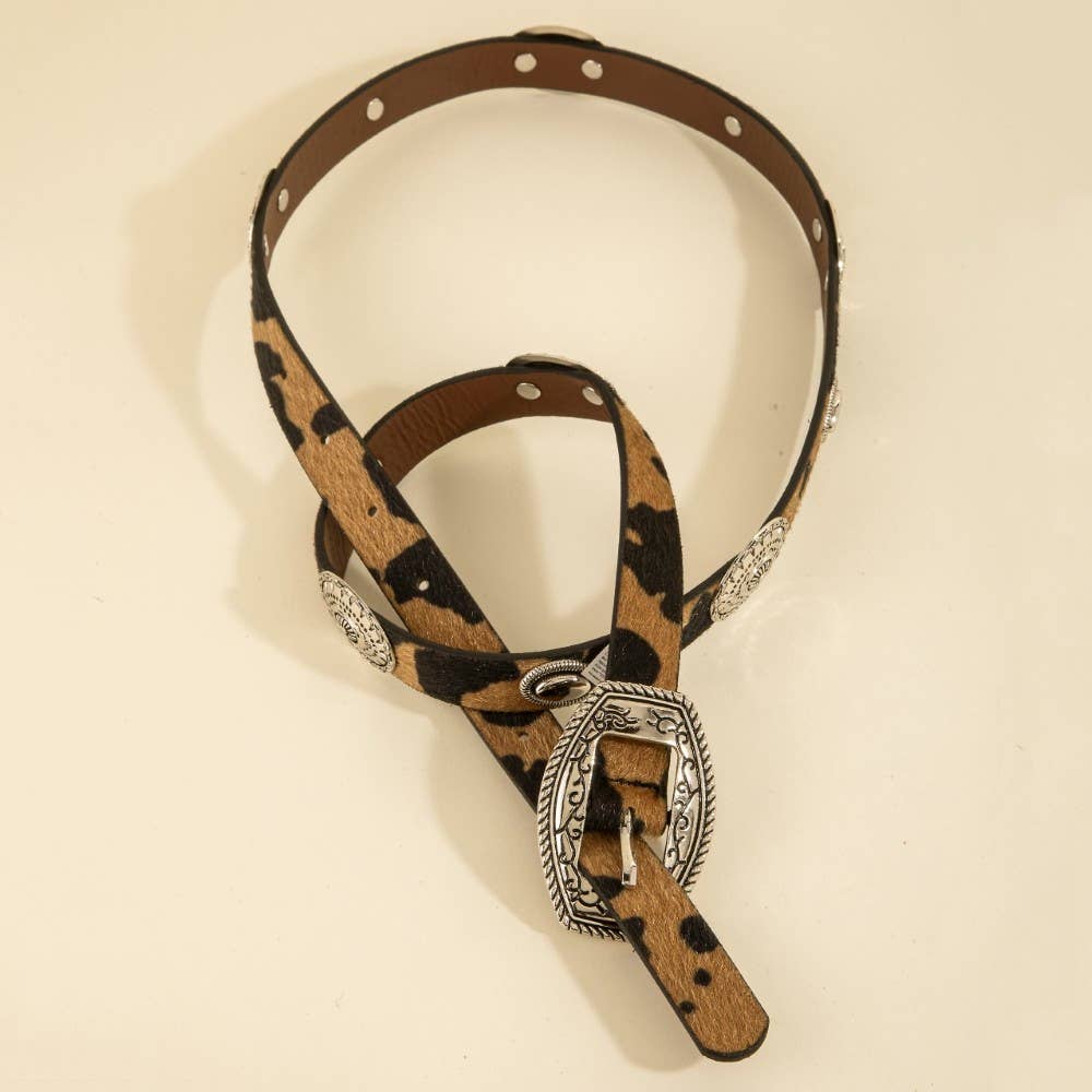 Concho Accent Suede Western Leather Belt