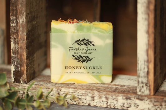 Faith and Grace Soap Co. - Honeysuckle Cold Process Bar Soap, 4 oz.