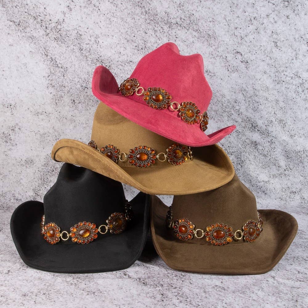 Amber Concho Chain Cowboy Hat