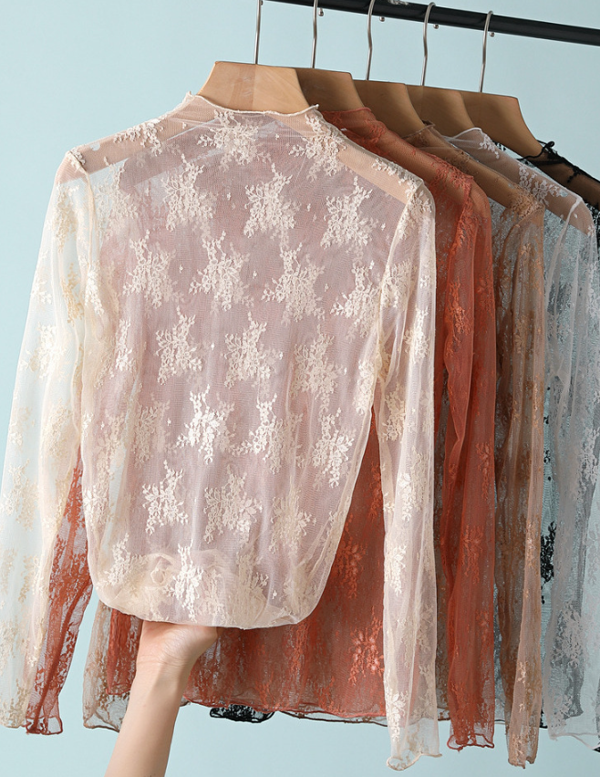 Floral Lace Sheer Mesh Top
