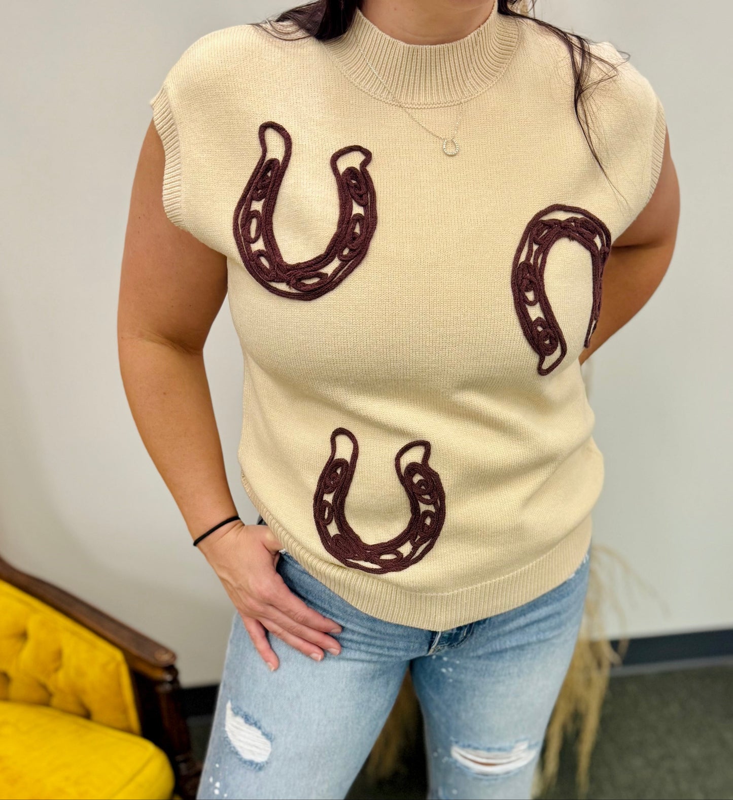 Horseshoe Mock Neck Top