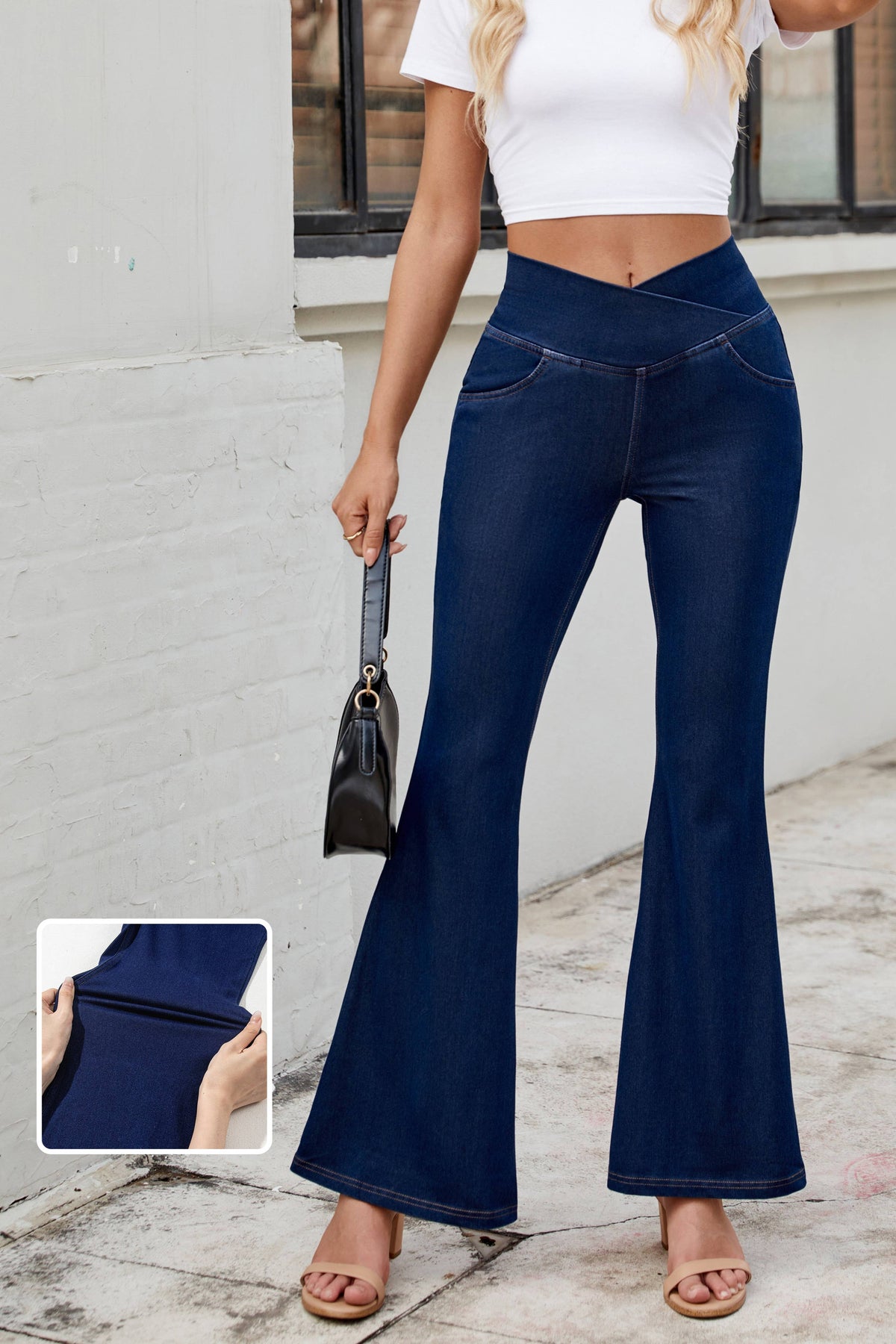 Crossed Flare Jeans