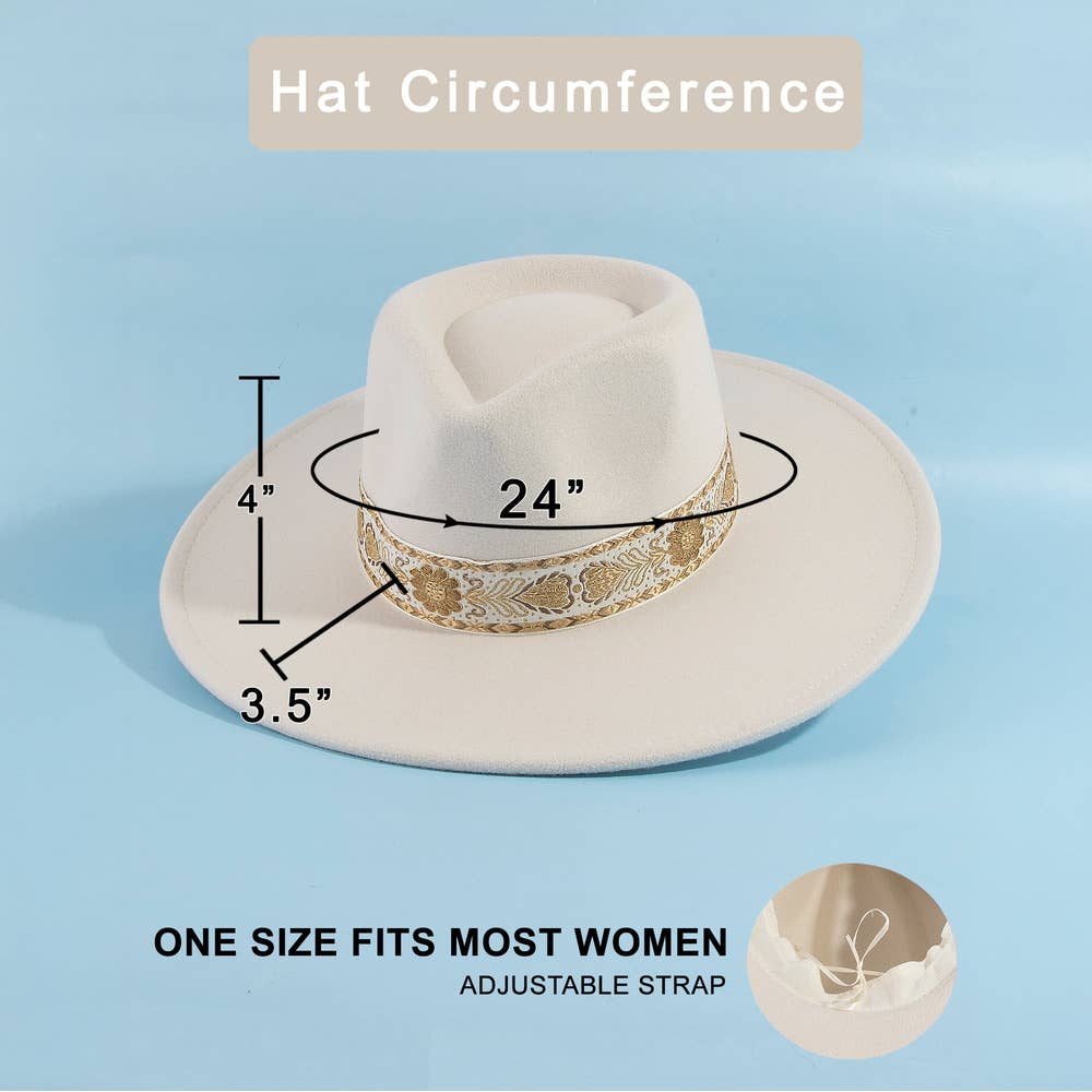 Molly Felt Fedora w/ embroidered band