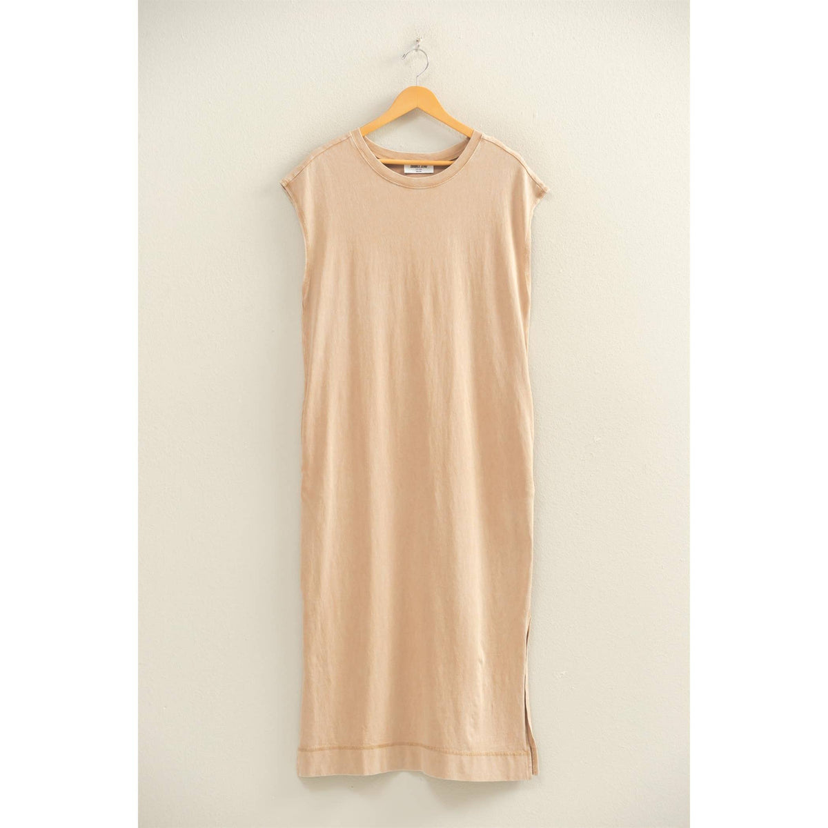 Mineral Wash Midi Dress DARK TAUPE