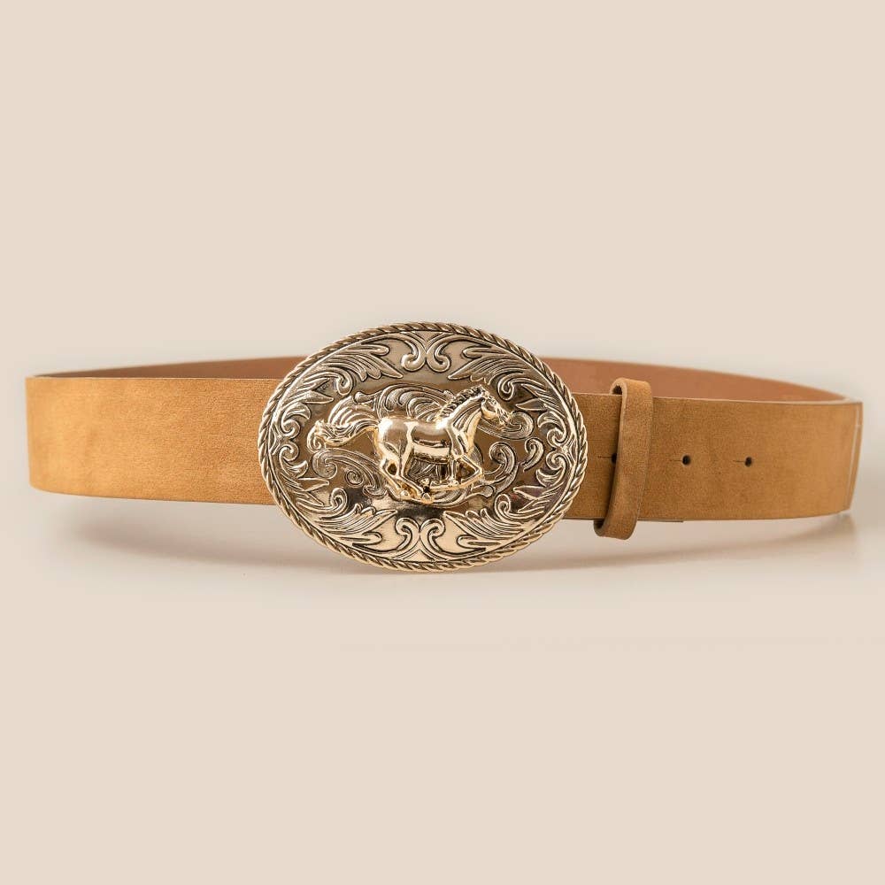 Suede Western Horse Medallion belt