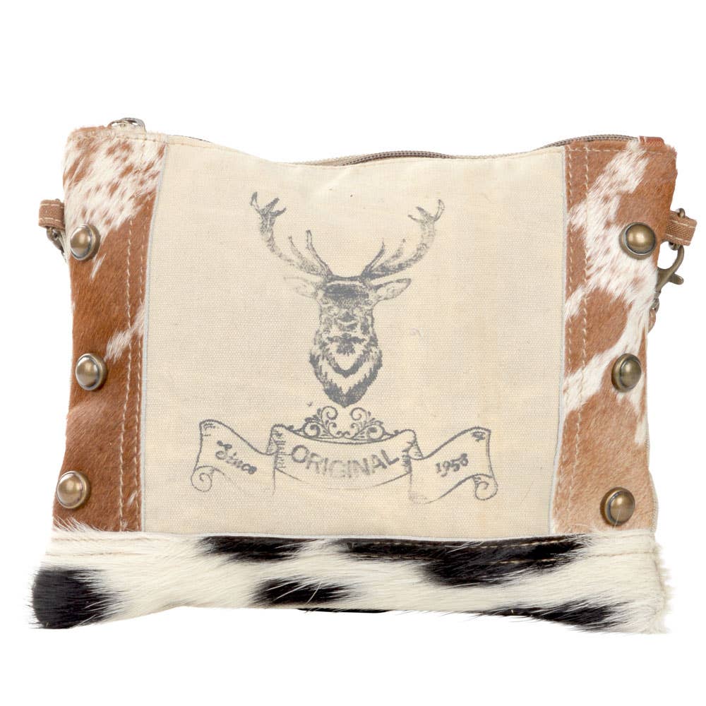 Clea Ray Canvas Bags & Clothing - Deer Original Crossbody Bag With Cowhide