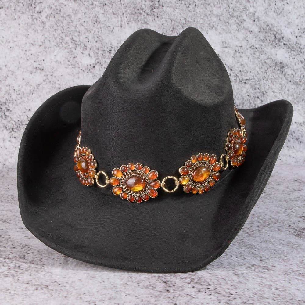 Amber Concho Chain Cowboy Hat