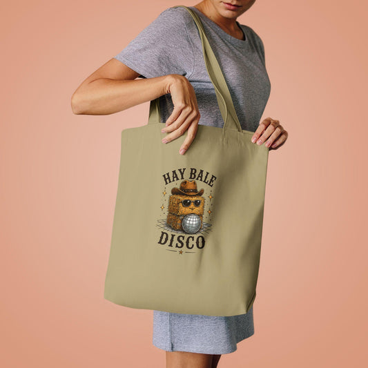 Hay Bale Disco Tote Bag | Rustic Ranch Graphic Tote