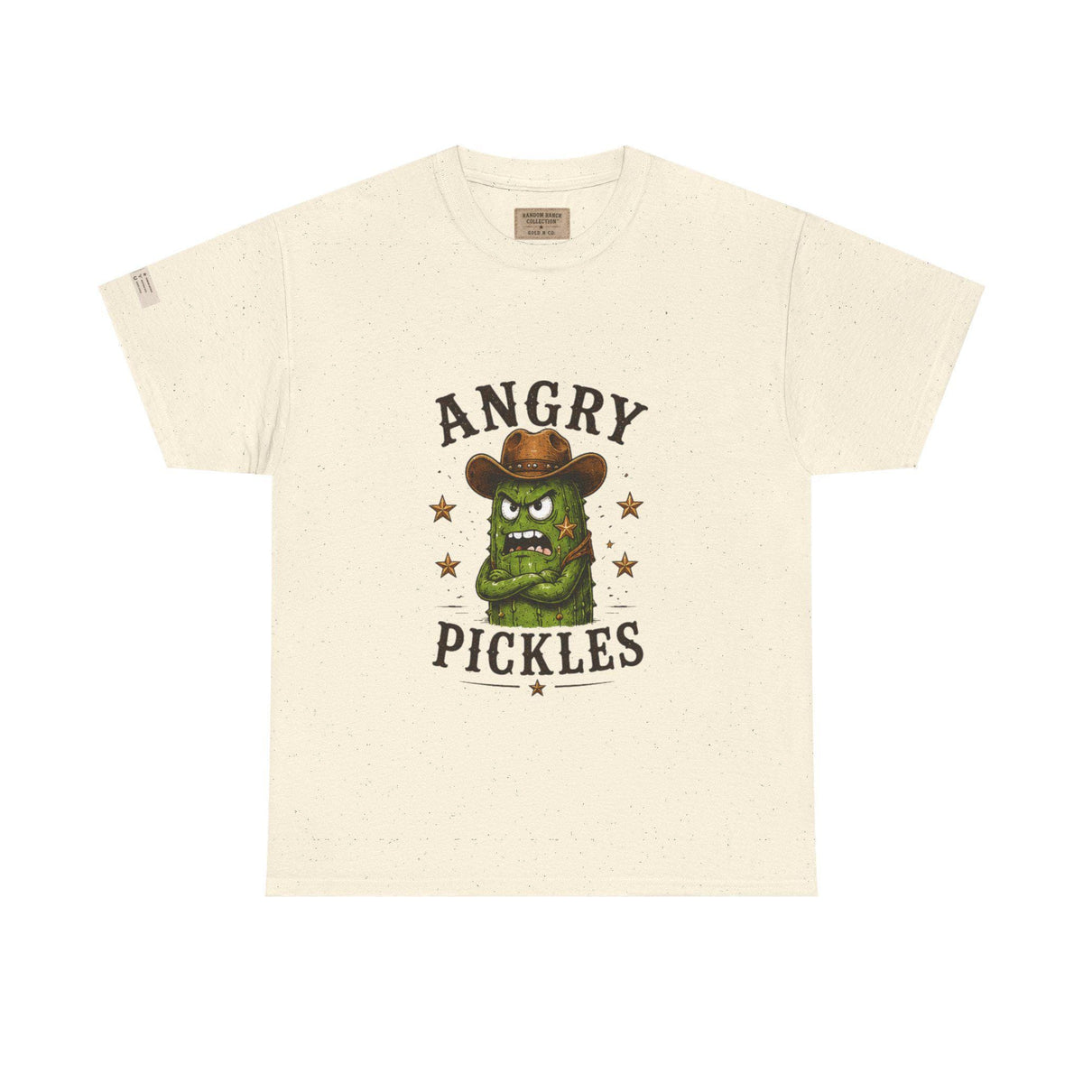 Angry Pickles Tee | Cartoon Pickle Cowboy Tee, Funny Veggie Graphic Shirt