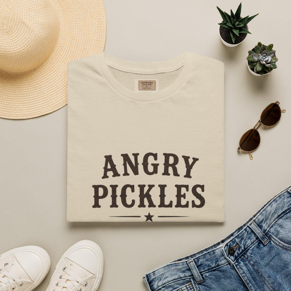 Angry Pickles T-Shirt | Retro Typography Pickle Humor