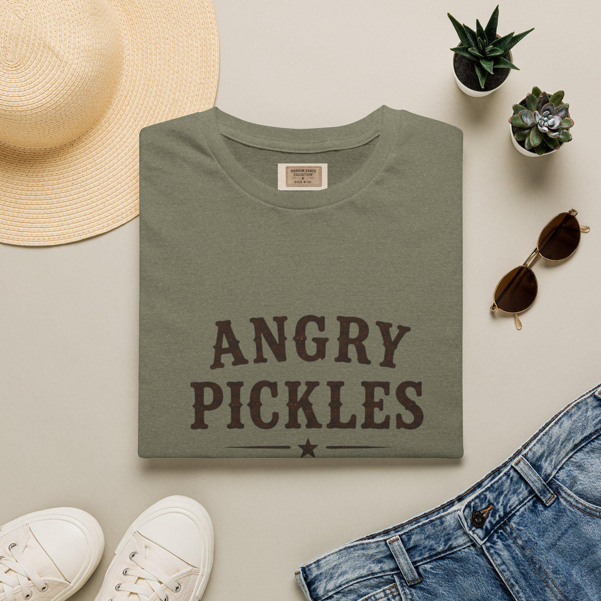 Angry Pickles T-Shirt | Retro Typography Pickle Humor