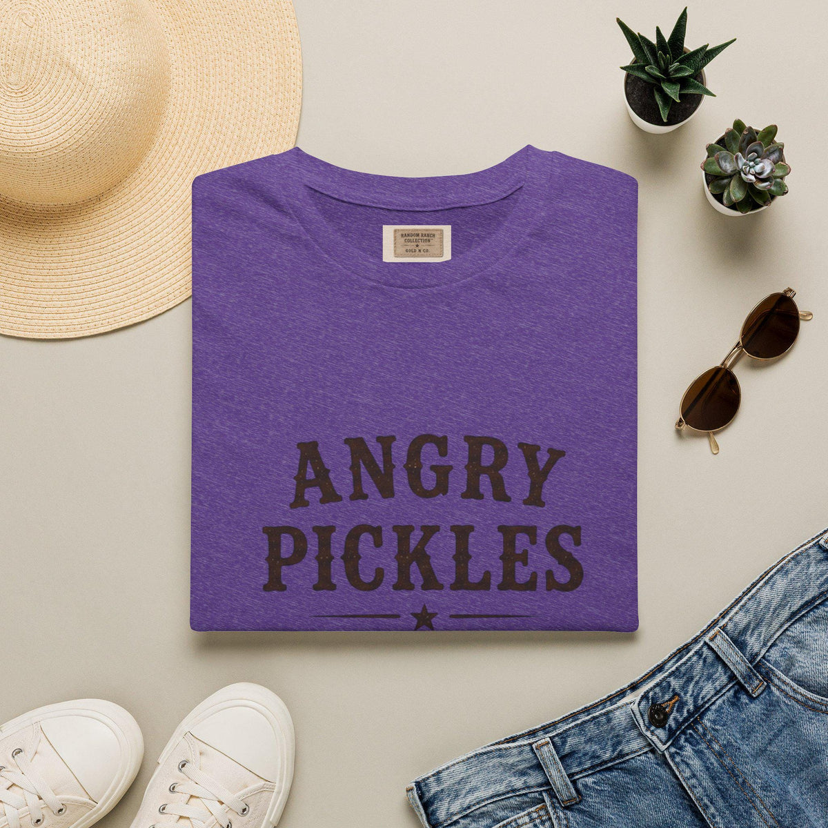 Angry Pickles T-Shirt | Retro Typography Pickle Humor