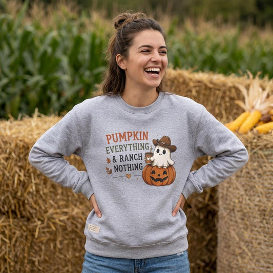 Pumpkin Everything Ghost Sweatshirt | Fall Halloween Crewneck
